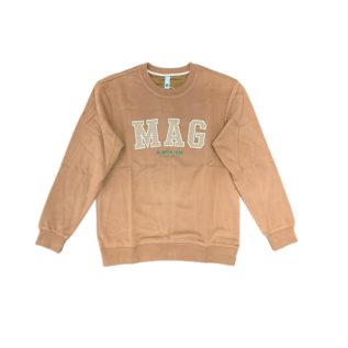 Crew Neck Sweatshirt-ArmyGreen/LightBrown