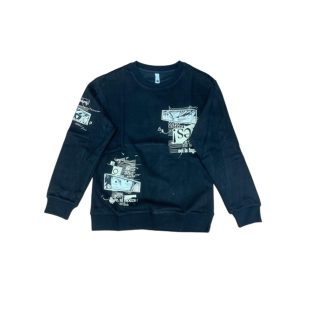 Crew Neck Sweatshirt-Brown/Light Brown/Black