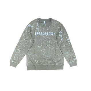 Crew Neck Sweatshirt-Beige/Armygreen