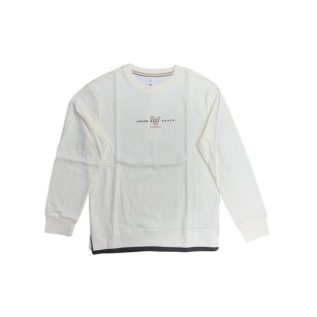 Crew Neck Sweatshirt-ArmyGreen/Beige