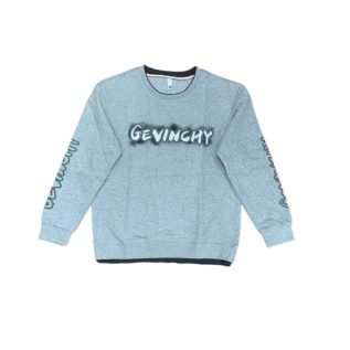 Crew Neck Sweatshirt-ArmyGreen/Grey