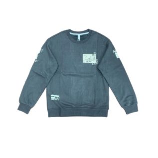 Crew Neck Sweatshirt-White/Grey