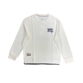 Crew Neck Sweatshirt-ArmyGreen/Beige