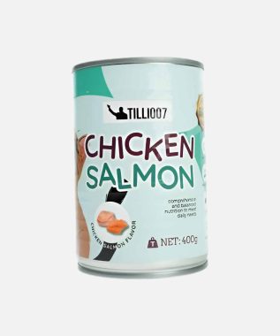 TILLI007 Cat Wet Can food -Salmon Chicken-400g/Can