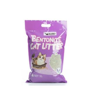 TILLI007 Natural Calcium Bentonite Cat Litter [5L-Lavendor] - 99% Pure, with Sodium Nitrogen Carbonate and Fragrance